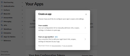 Slack Webhook URL - From Scratch Option